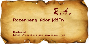 Rozenberg Adorján névjegykártya