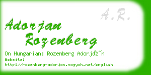 adorjan rozenberg business card